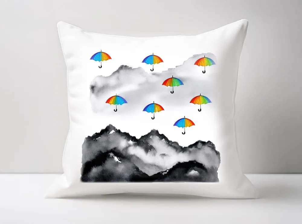 Rainbow Umbrella Cushion