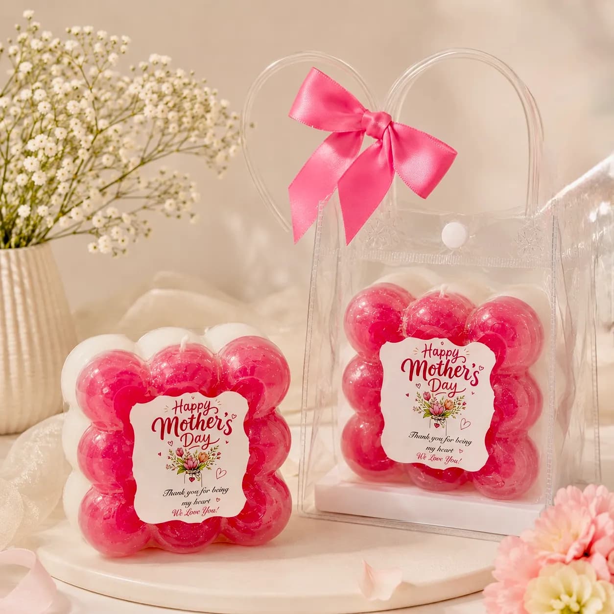 Pink Bubbly Candle Frame