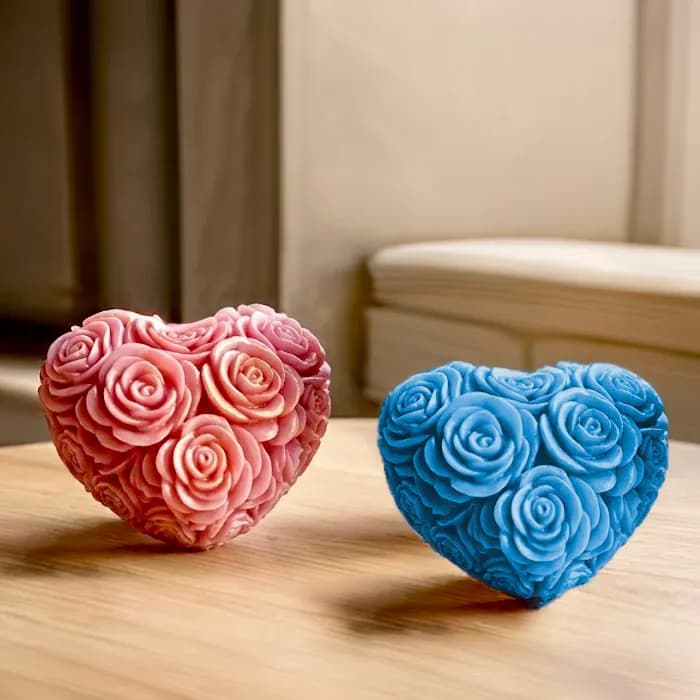 Mini Heart Roses Candle